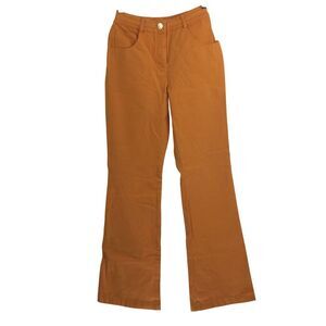 St. John Sport by Marie Gray Womens Cotton Wide Leg Pant Jeans Orange Size 0